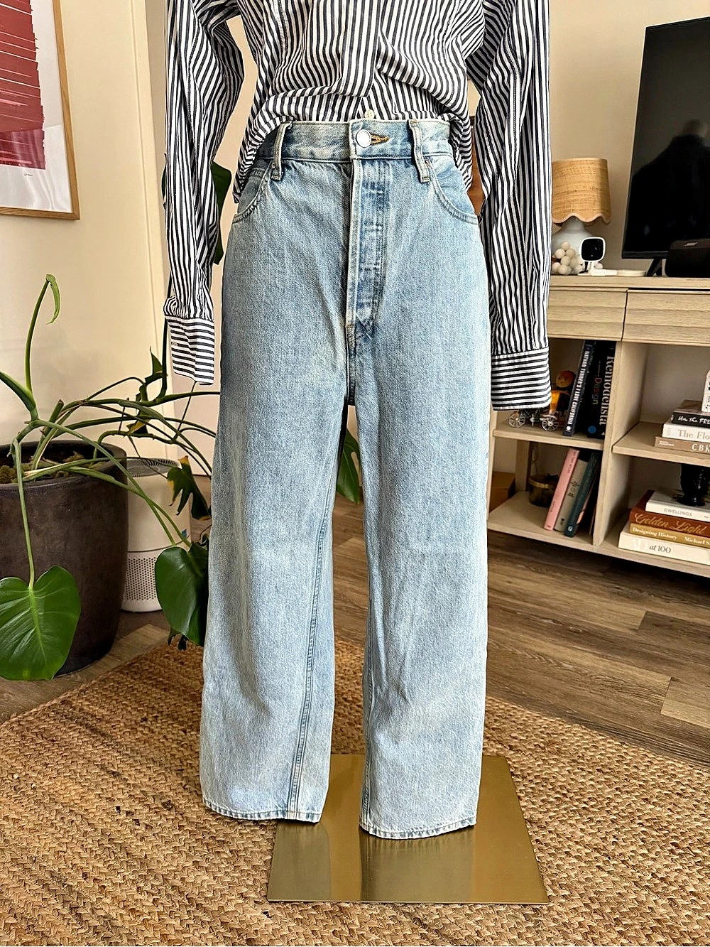 Everlane The Rigid Way-High® Jean Straight Leg Jeans in Blue